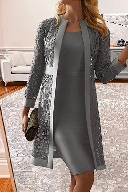 Morgan | Lace Coat Two Piece Wedding Guest Dress