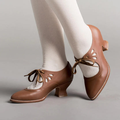 Ada | Lace Up Vintage Mary Jane Heels