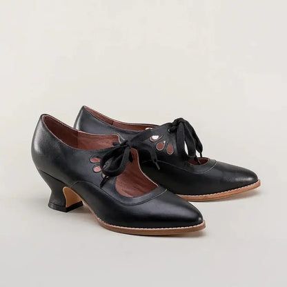 Ada | Lace Up Vintage Mary Jane Heels