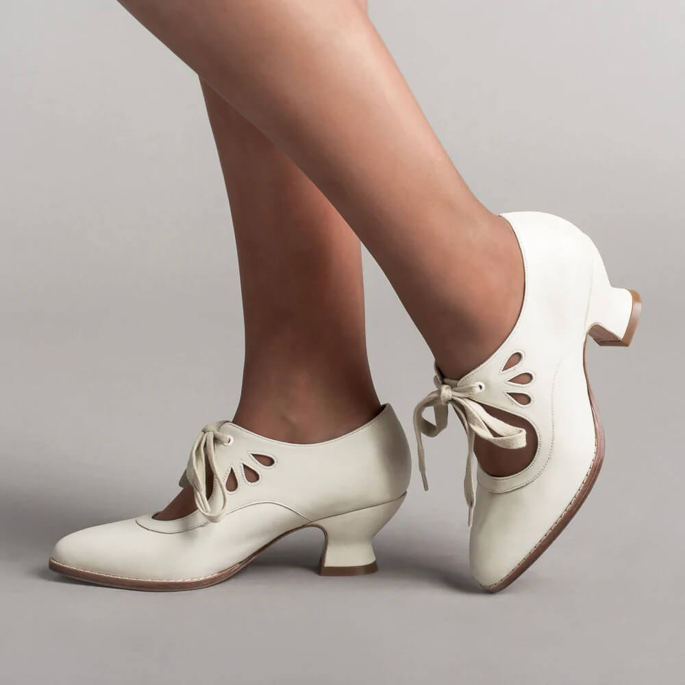 Ada | Lace Up Vintage Mary Jane Heels