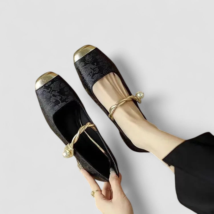 Gem | Pearl Chain Strap Comfortable Mary Jane Shoes