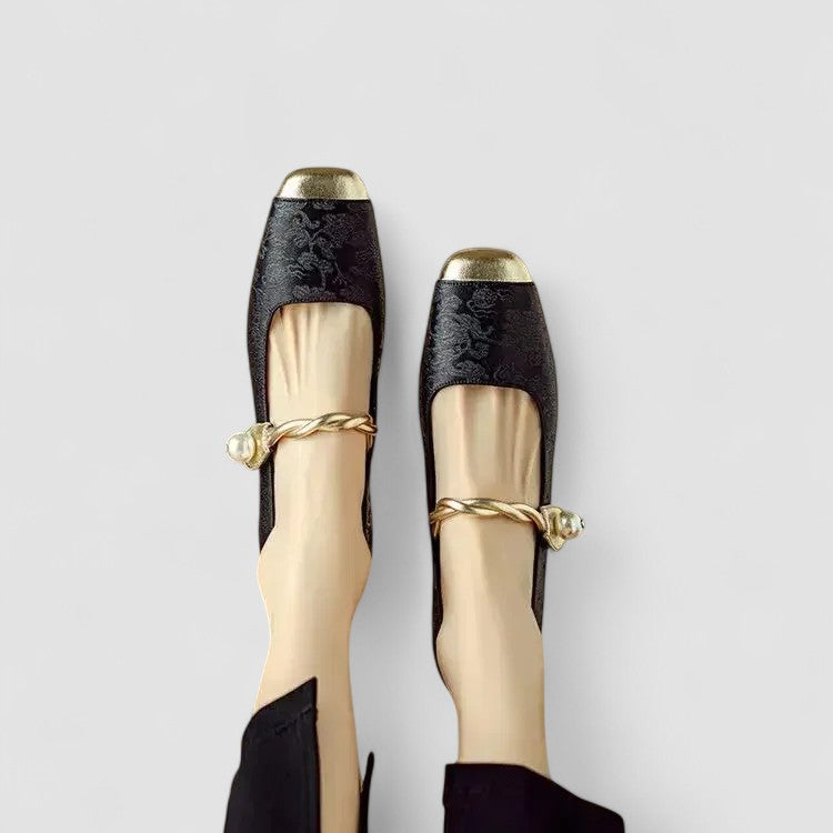 Gem | Pearl Chain Strap Comfortable Mary Jane Shoes