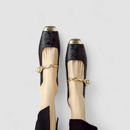 Gem | Pearl Chain Strap Comfortable Mary Jane Shoes