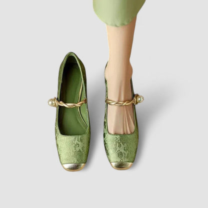 Gem | Pearl Chain Strap Comfortable Mary Jane Shoes