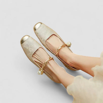 Gem | Pearl Chain Strap Comfortable Mary Jane Shoes