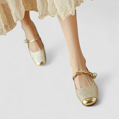 Gem | Pearl Chain Strap Comfortable Mary Jane Shoes