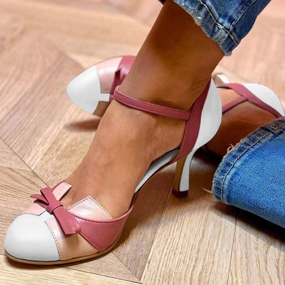 Donna | Elegant Bow Detail Ankle Strap Heels