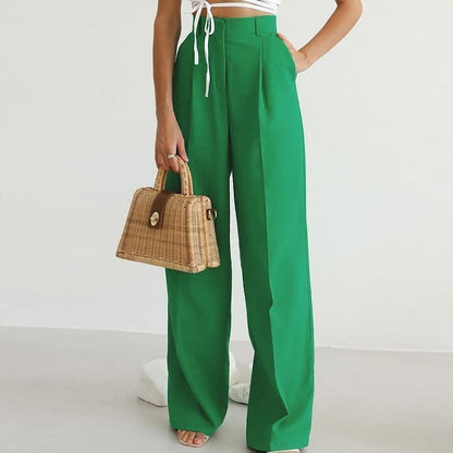 Vesper | Pleated High Waist Wide Leg Linen Pants
