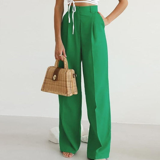 Vesper | Pleated High Waist Wide Leg Linen Pants