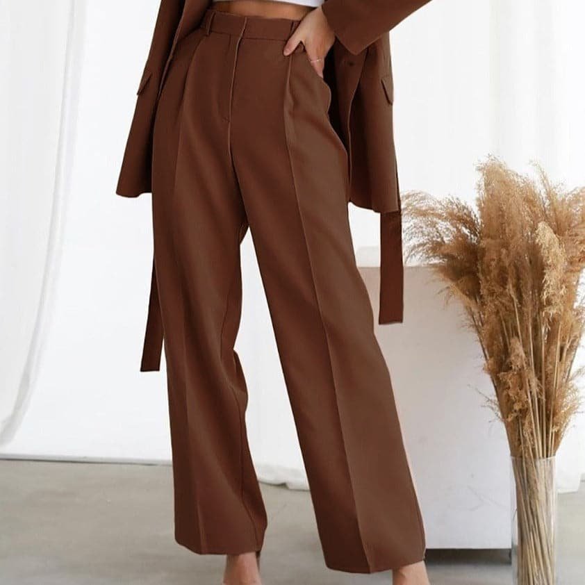 Vesper | Pleated High Waist Wide Leg Linen Pants