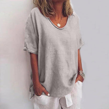 Ruby | Oversized V Neck Relaxed Summer Blouse