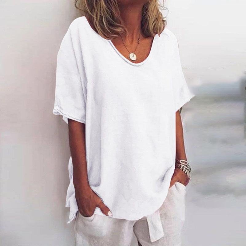 Ruby | Oversized V Neck Relaxed Summer Blouse
