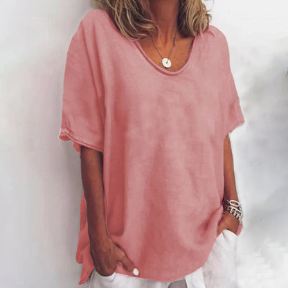 Ruby | Oversized V Neck Relaxed Summer Blouse