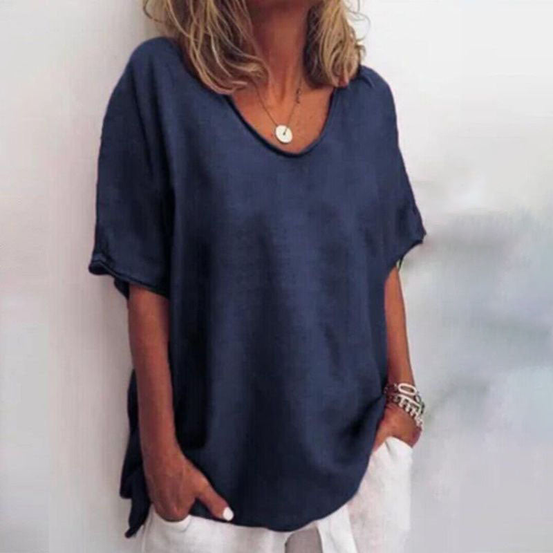 Ruby | Oversized V Neck Relaxed Summer Blouse