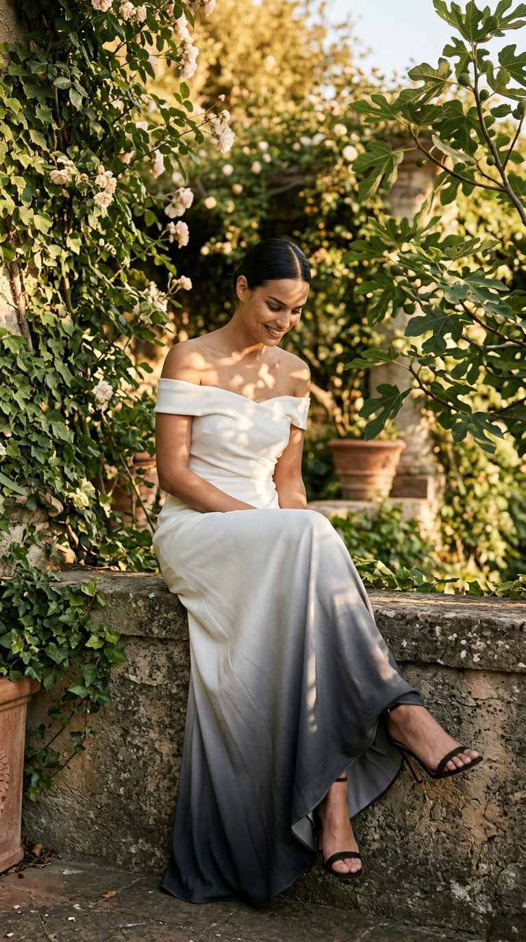 Grace | Ombre Off-Shoulder Wedding Guest Dress