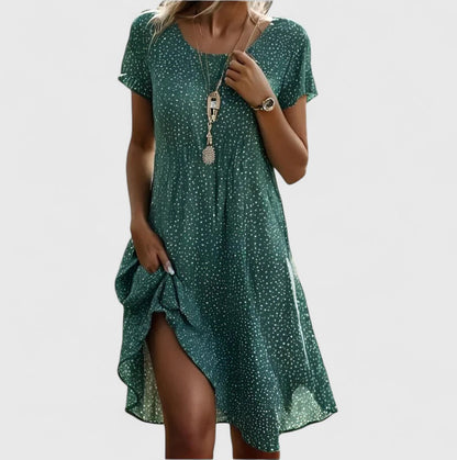 Bree | Dotted Flutter Sleeve Swing Midi Sundress