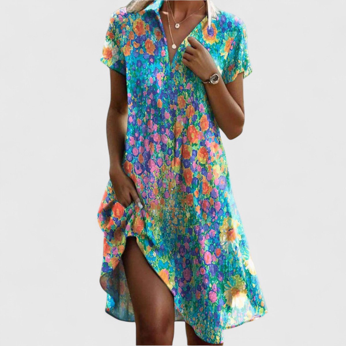 Bree | Dotted Flutter Sleeve Swing Midi Sundress