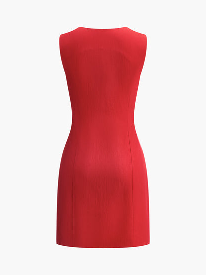 Nadia | Deep V Neck Linen Sleeveless Sundress